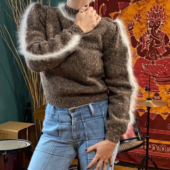 Vintage Sweaters - Vintage 80’s angora rabbit hair/wool sweater